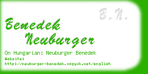 benedek neuburger business card
